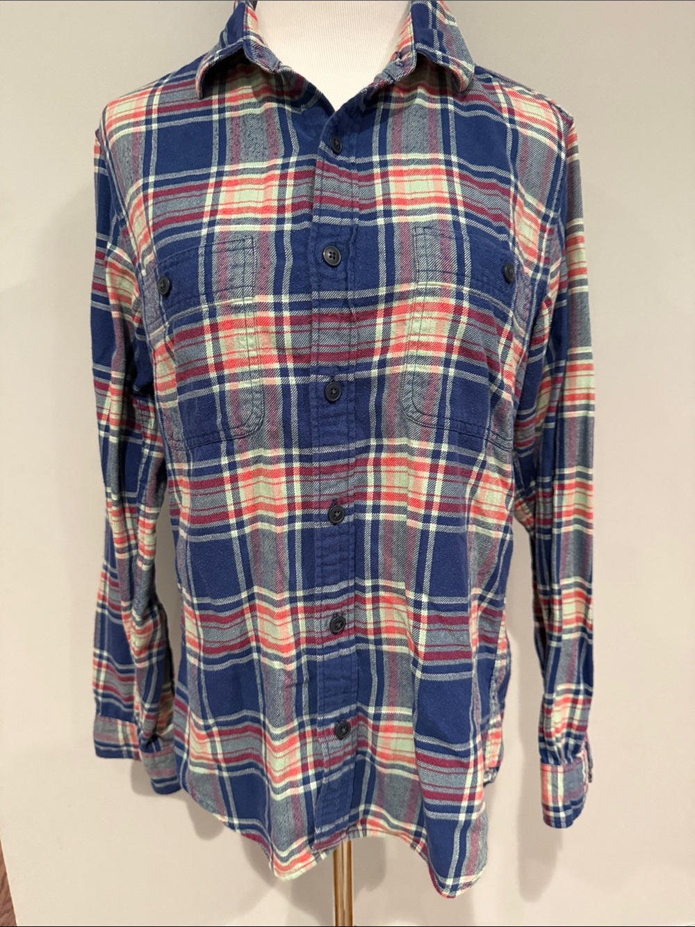 J. Crew Blue/ green Plaid Button-Down Shirt